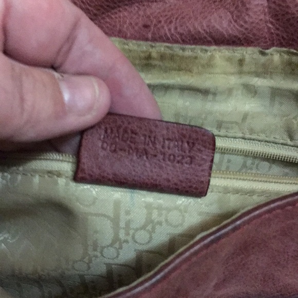 Christian Dior maroon/pink leather saddle gaucho purse - Picture 9 of 10